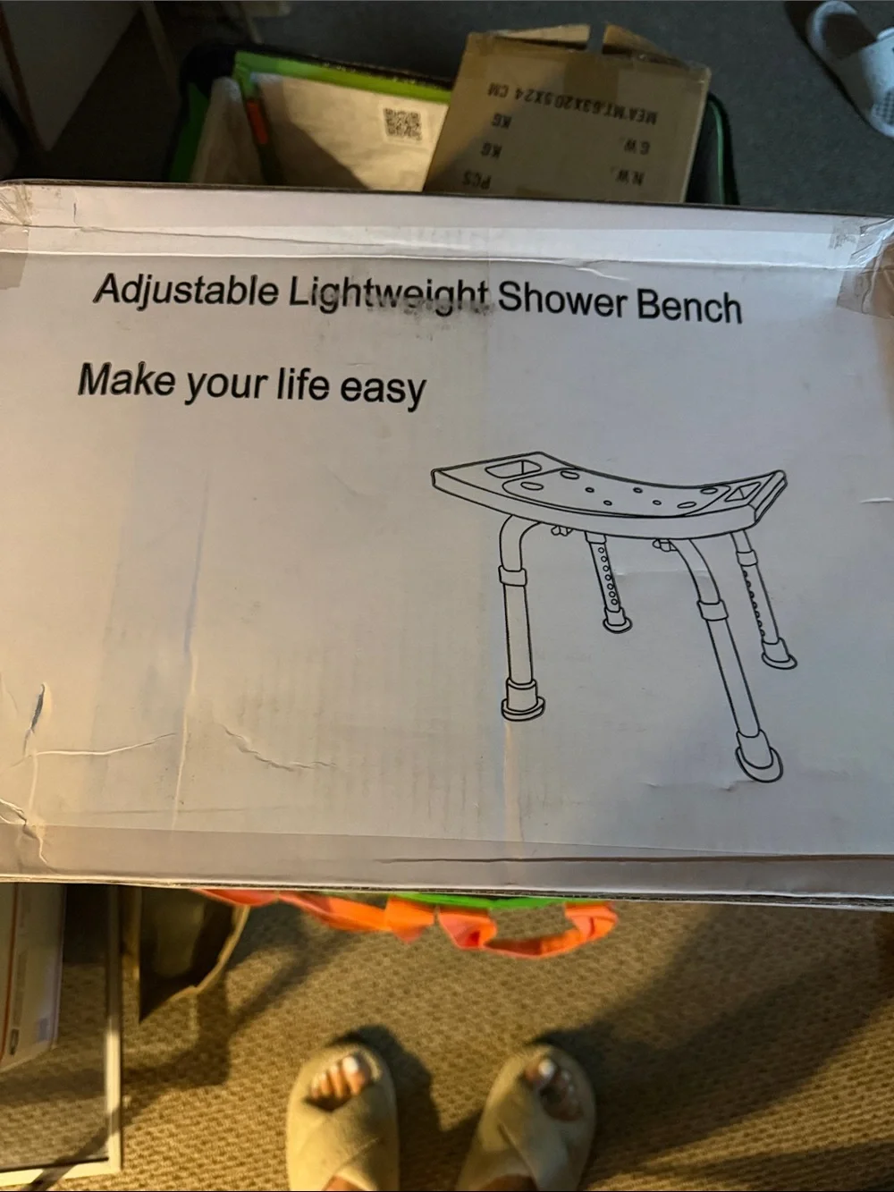 Adjustable Lightweight Shower Bench – White